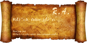 Röck Adorján névjegykártya